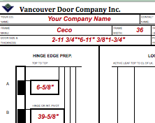 Vancouver Door Machine Sheet Instruction