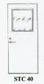 Image of sound door with square relite at the top of the door